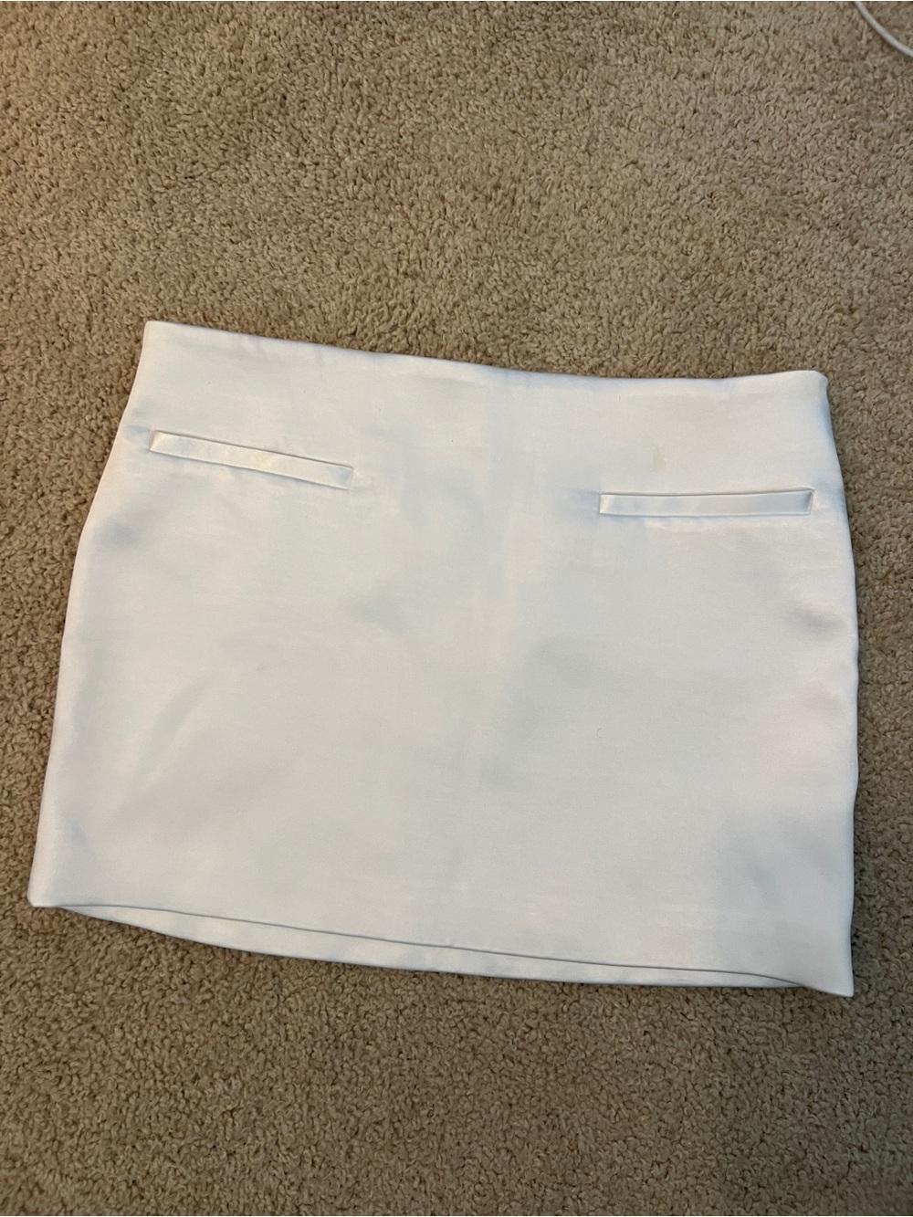 Zara White Satin Mini Skirt